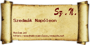Szedmák Napóleon névjegykártya